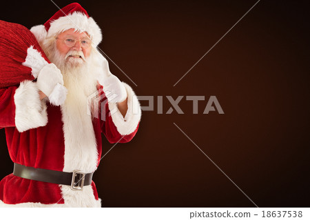 Composite image of santa likes to carry his sack Composite image of santa likes to carry his sack 18637538