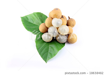 Longan resting on leaves. Longan resting on leaves. 18638482