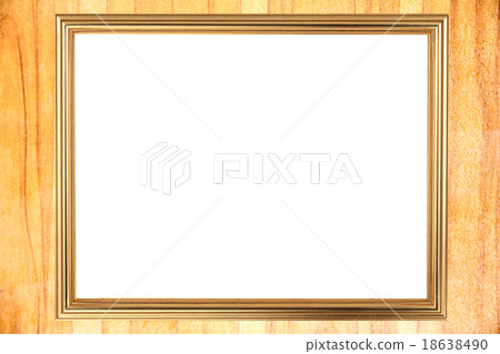 Gold frame on Through burnish the wood planks to polished beauty 18638490