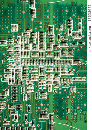 Texture of circuit board in close up Texture of circuit board in close up 18638671