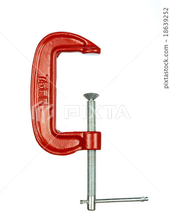 Red C clamp isolated on white background 18639252