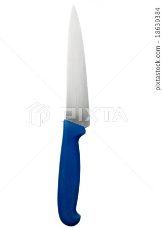 Chef's knife with plastic handle isolated on white backgrounf 18639384