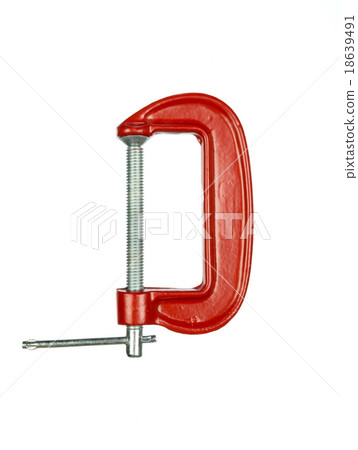 Red C clamp isolated on white background 18639491