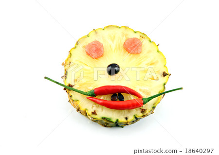Happy Face of Emotion image made __from mix fruits. Happy Face of Emotion image made __from mix fruits. 18640297