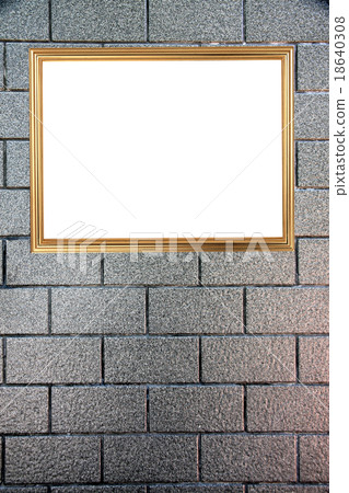 Gold frame on Background of stone. Gold frame on Background of stone. 18640308