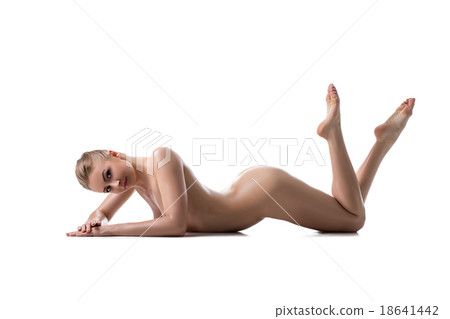 Nude beautiful woman, isolated on white background 18641442
