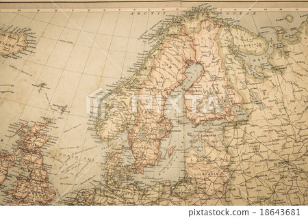 Old map Northern Europe 18643681