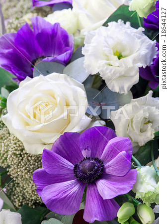 Bouquet Purple anemone is in the foreground Bouquet Purple anemone is in the foreground 18644127