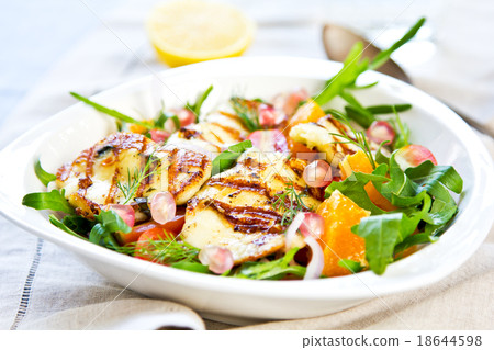 Halloumi with Orange and Rocket salad Halloumi with Orange and Rocket salad 18644598