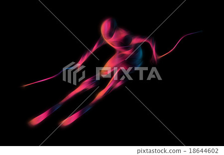 Giant Slalom Ski Racer color silhouette 18644602
