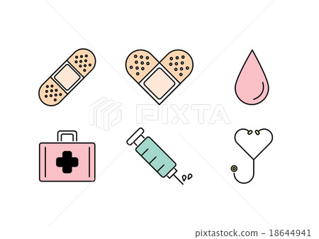 medical healthy icon flat line style vector-插圖素材 [18644941] - PIXTA圖庫