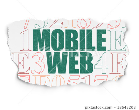 Web design concept: Mobile Web on Torn Paper 18645208