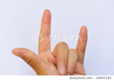 Rock and Roll gesture isolated on white Rock and Roll gesture isolated on white 18645784