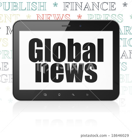 News concept: Tablet Computer with Global News on News concept: Tablet Computer with Global News on 18646029