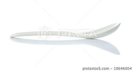 White plastic spoon isolated on white 18646804