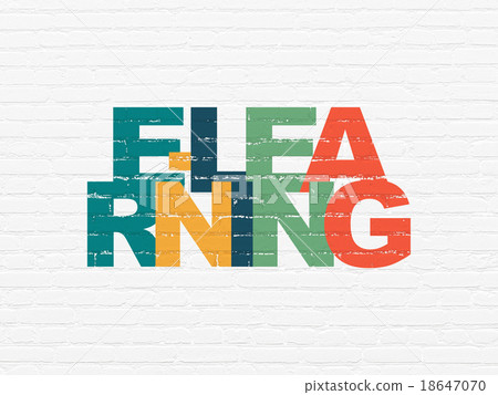 Education concept: E-learning on wall background 18647070