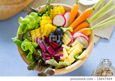 Fresh salad with cheese Fresh salad with cheese 18647464