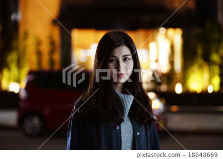 Neon Female 20's Night Street Neon Female 20's Night Street 18648669