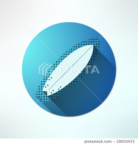 Vector surfboard icon in modern flat design on - Stock Illustration ...
