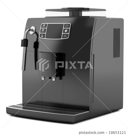 black coffee machine isolated on white background 18653121