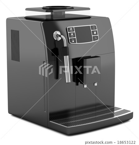 black coffee machine isolated on white background 18653122
