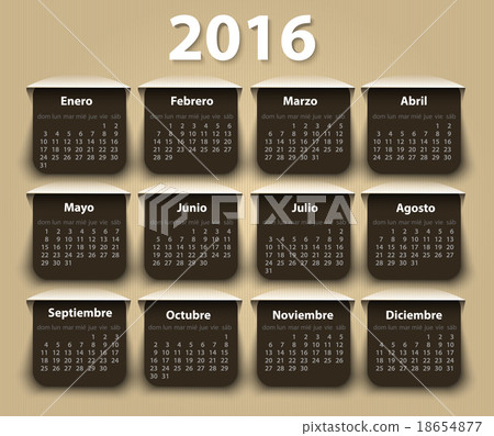 Calendar 2016 year vector design template in Calendar 2016 year vector design template in 18654877