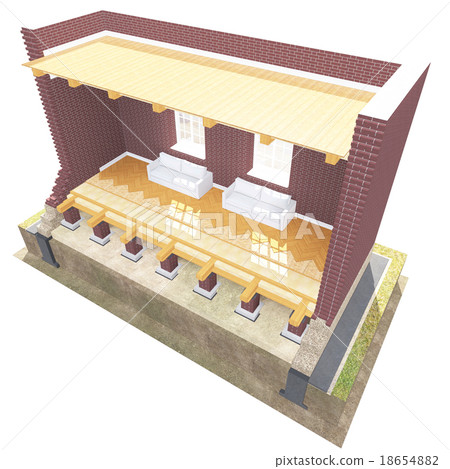 Cross section of brick house Cross section of brick house 18654882