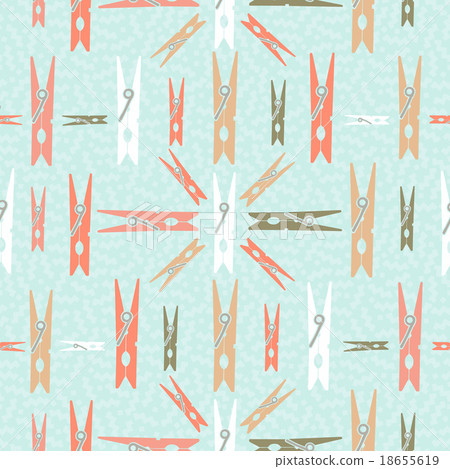 Clothespin retro seamless pattern shape background 18655619