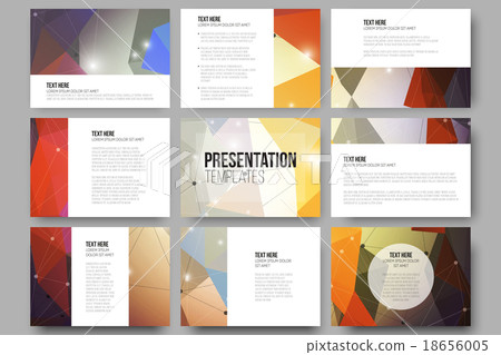 Set of 9 vector templates for presentation slides - Stock Illustration ...