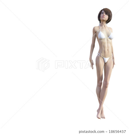 Feminine body woman perming3DCG illustrations material 18656437