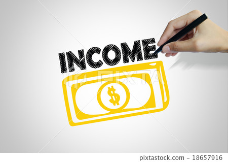 hand draw money with income text in head line hand draw money with income text in head line 18657916