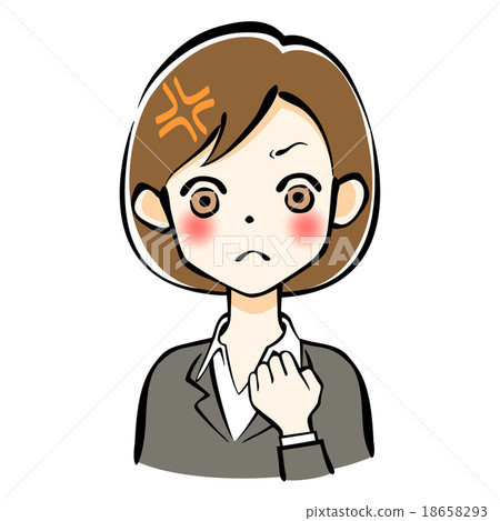 憤怒的商界女強人手繪風 18658293