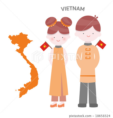 Vietnam AEC People Set in traditional costume Vietnam AEC People Set in traditional costume 18658324