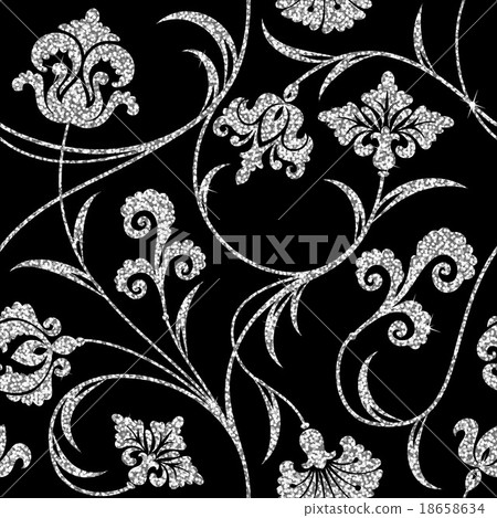 floral silver wallpaper 18658634
