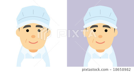 Illustration of a male worker at a food factory 18658982