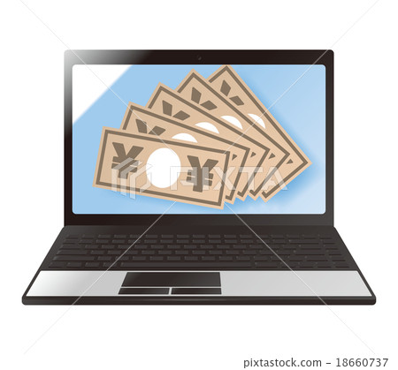計算機和金錢例證 18660737