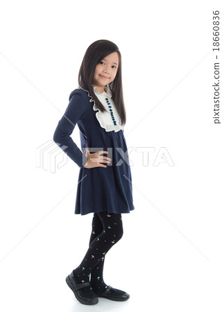 Beautiful asian girl standing on white background Beautiful asian girl standing on white background 18660836