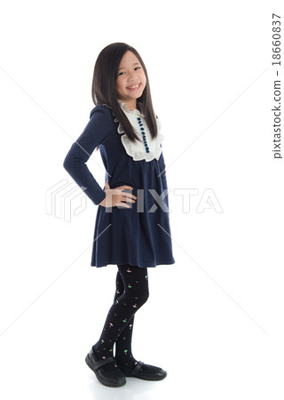 Beautiful asian girl standing on white background Beautiful asian girl standing on white background 18660837