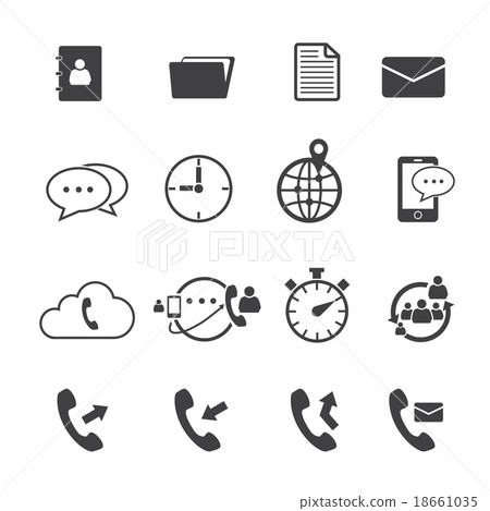 Phone mail icon set 18661035