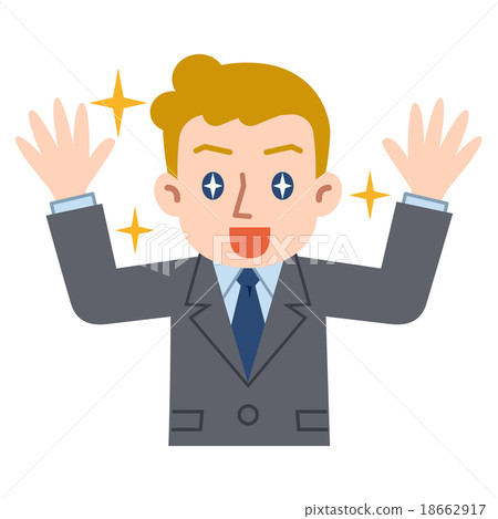 A young white businessman who is pleased with his eyes shining 18662917