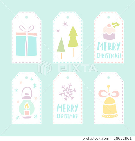 Set of 6 vector christmas gift tags Set of 6 vector christmas gift tags 18662961