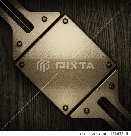 wooden background with metal element 18663246