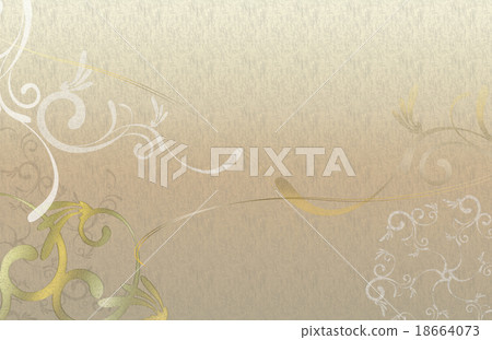 Gilt-style Japanese · Arabesque Japanese Pattern background material 1 18664073