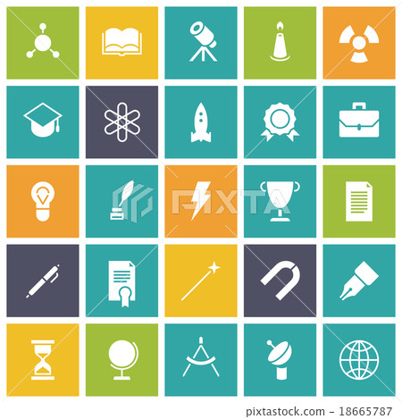 Flat design icons for education and science Flat design icons for education and science 18665787