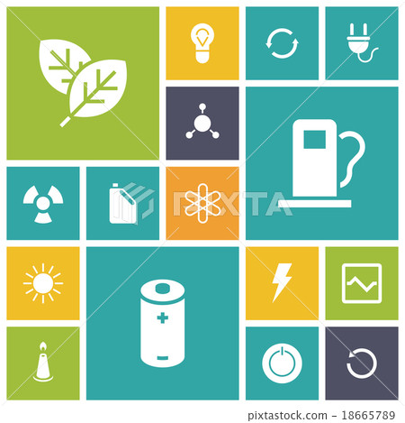 Flat design icons for energy and ecology Flat design icons for energy and ecology 18665789