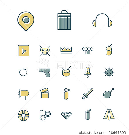 Thin line icons for user inteface and technology Thin line icons for user inteface and technology 18665803