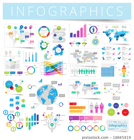 Set of infographics design elements Set of infographics design elements 18665819