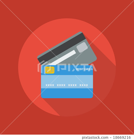 Business Flat Icon. Credit card Business Flat Icon. Credit card 18669216
