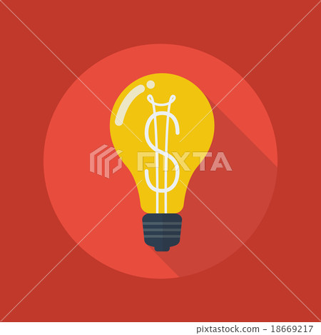 Business Flat Icon. Light Bulb with dollar symbol Business Flat Icon. Light Bulb with dollar symbol 18669217