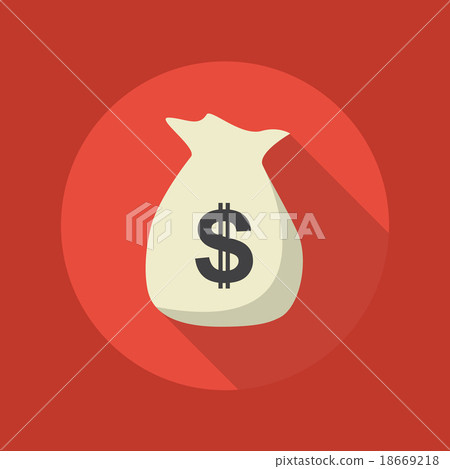 Business Flat Icon. Money Bag Business Flat Icon. Money Bag 18669218